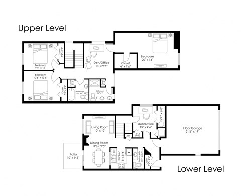 Floor plan for 3 beds, 2.5 baths, 1862 sqft